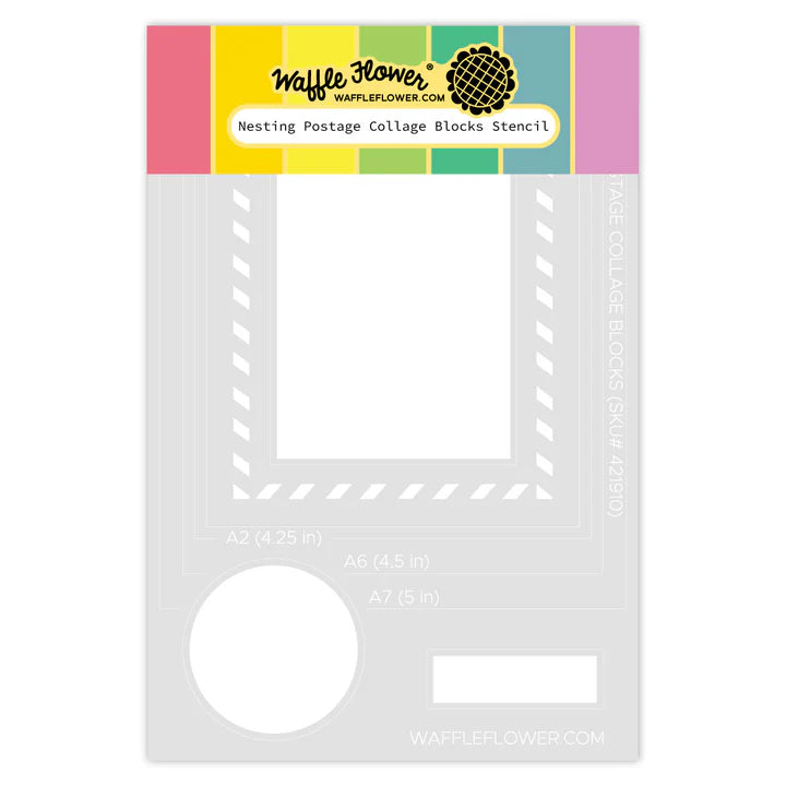 Nesting Postage Collage Blocks Stencil