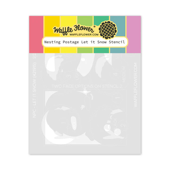 Waffle Flower 421915 Nesting Postage Let it Snow Stencil