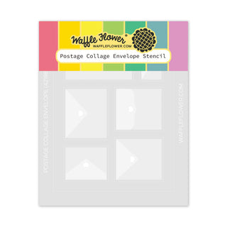 Waffle Flower Postage Collage Envelope Stencil for Card Making