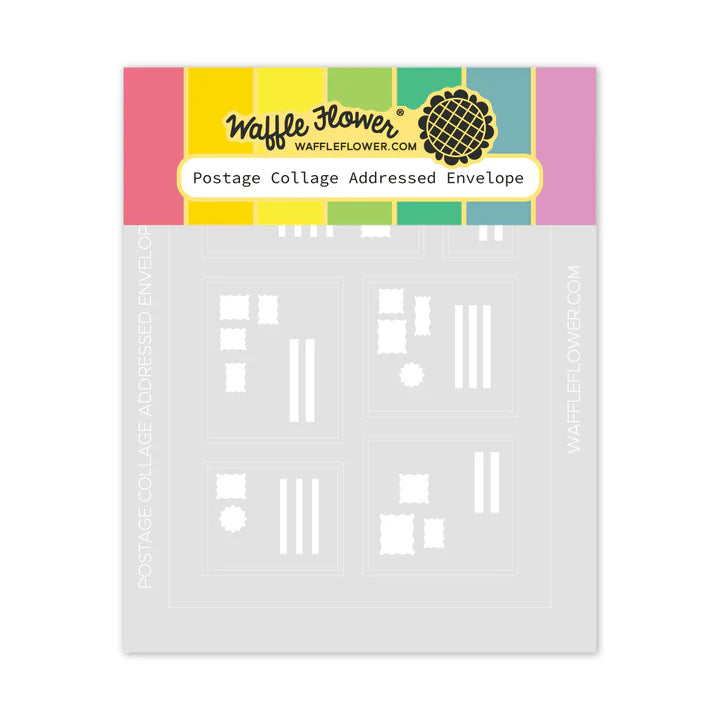 Waffle Flower 422000 Postage Collage Addressed Envelope Stencil