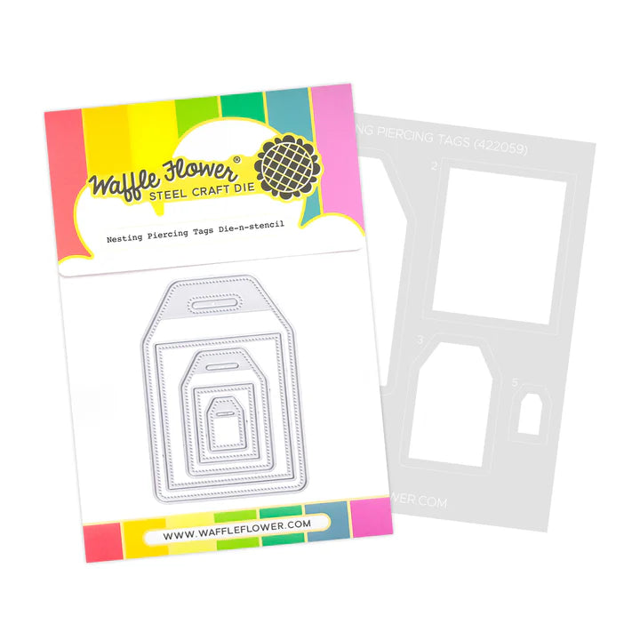 Waffle Flower 422059 Nesting Piercing Tags Die-n-stencil