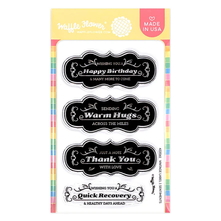 Waffle Flower 422061 Vintage Label 1 Stamp Set