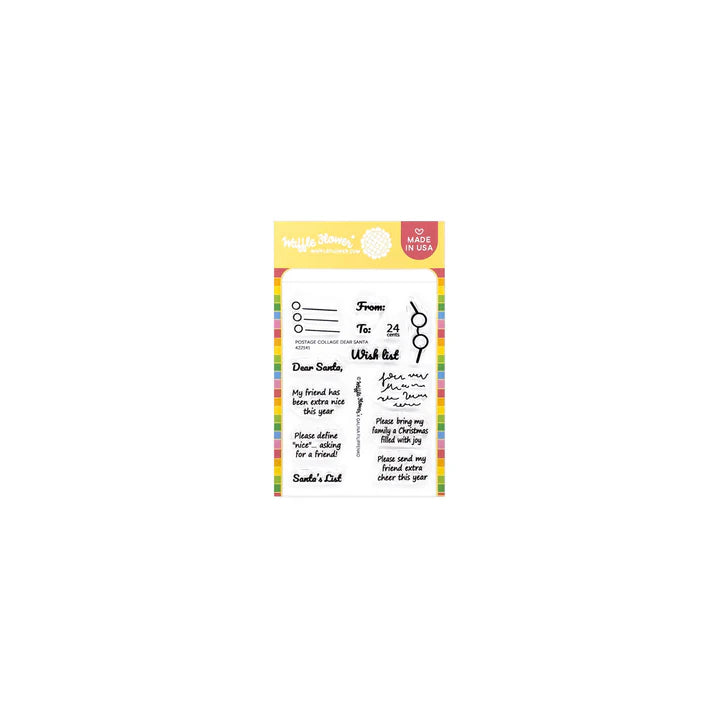 Waffle Flower 422141 Postage Collage Dear Santa Stamp Set