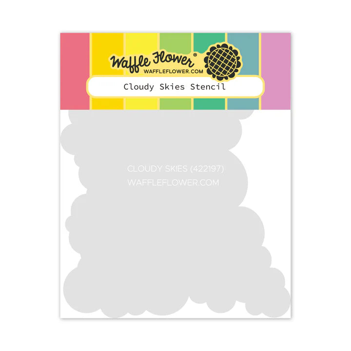 Waffle Flower 422197 Cloudy Skies Stencil for Card Making