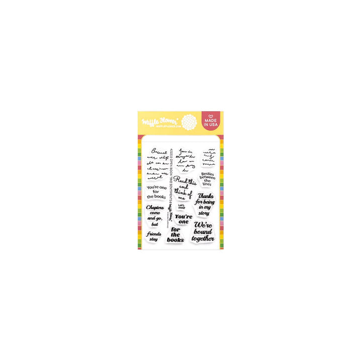 Waffle Flower Open Book Trio Sentiments Stamp Set for Card Making