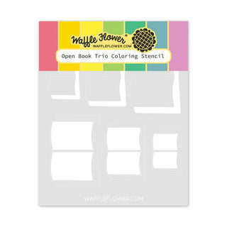 Waffle Flower 422219 Open Book Trio Coloring Stencil for Card Making