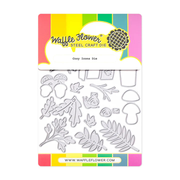 Waffle Flower 422220 Fall Themed Cozy Icons Die Set for Card Making