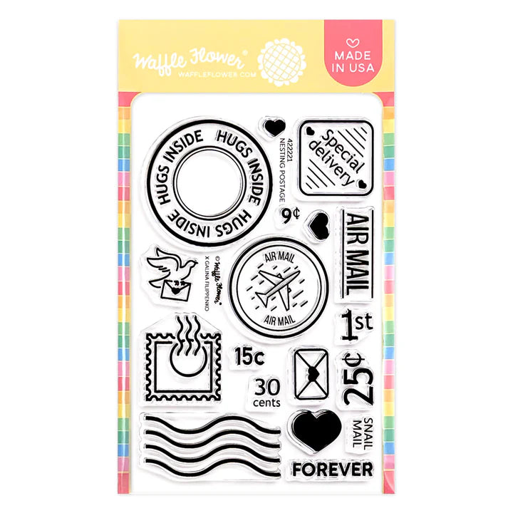 Nesting Postage Collage Stamp Set