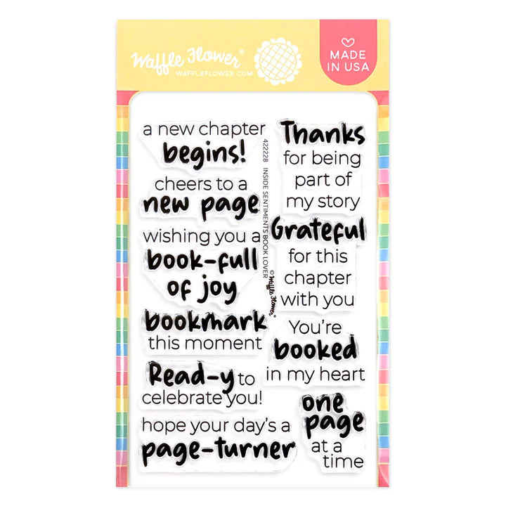 Waffle Flower 422228 Inside Sentiments Book Lover Stamp Set