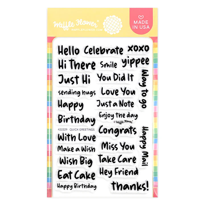 Waffle Flower 422229 Quick Greetings Sentiments Stamp Set