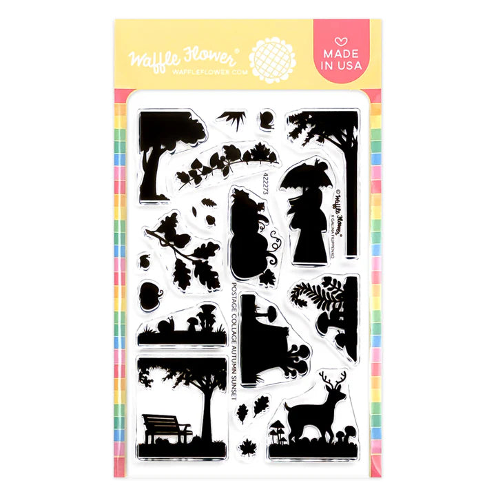 Waffle Flower 422273 Postage Collage Autumn Sunset Stamp Set