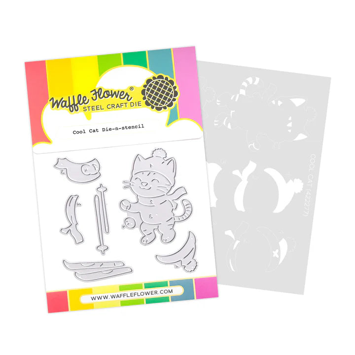 Waffle Flower 422277 Cool Cat Die-n-stencil