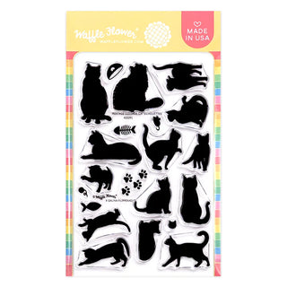 Waffle Flower 422291 Postage Collage Cat Silhouettes Stamp Set for Card Making