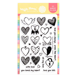Waffle Flower 422315 Inside Accents Hearts Stamp Set