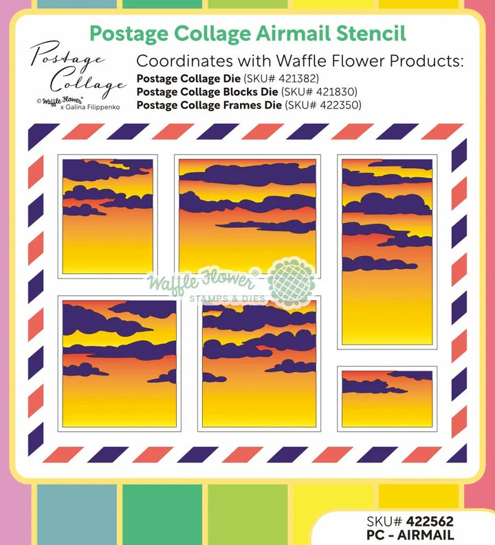 Postage Collage Airmail Stencil