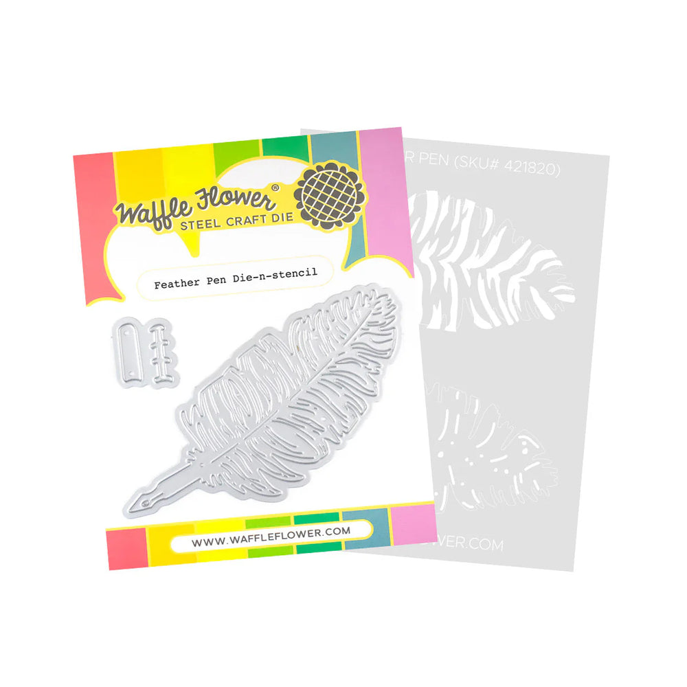 Feather Pen Die-n-Stencil Set