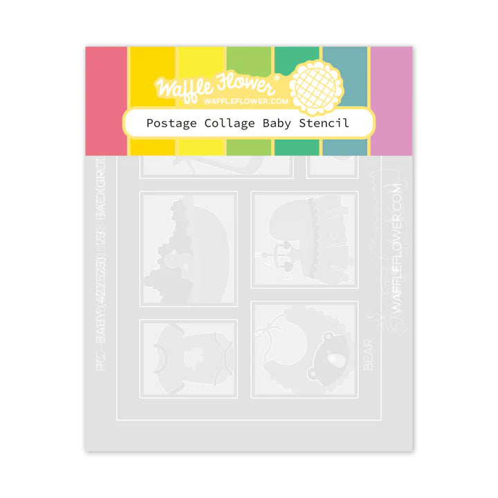 Postage Collage Baby Stencil