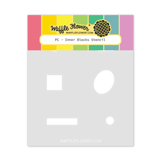 Waffle Flower Postage Collage Inner Blocks Stencil