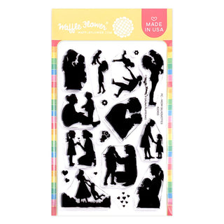 Waffle Flower Postage Collage Mom Silhouettes Stamp Set
