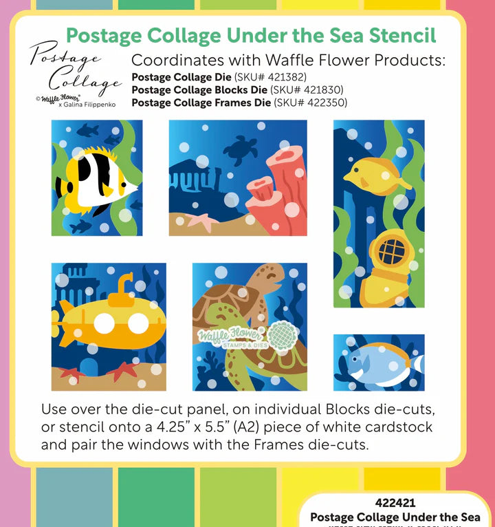 Postage Collage Under the Sea Stencil