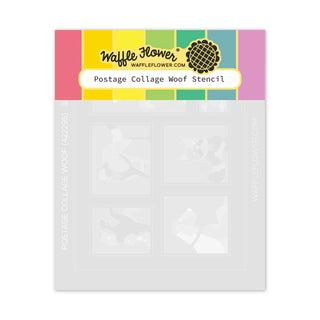 Waffle Flower Postage Collage Woof Layering Stencil