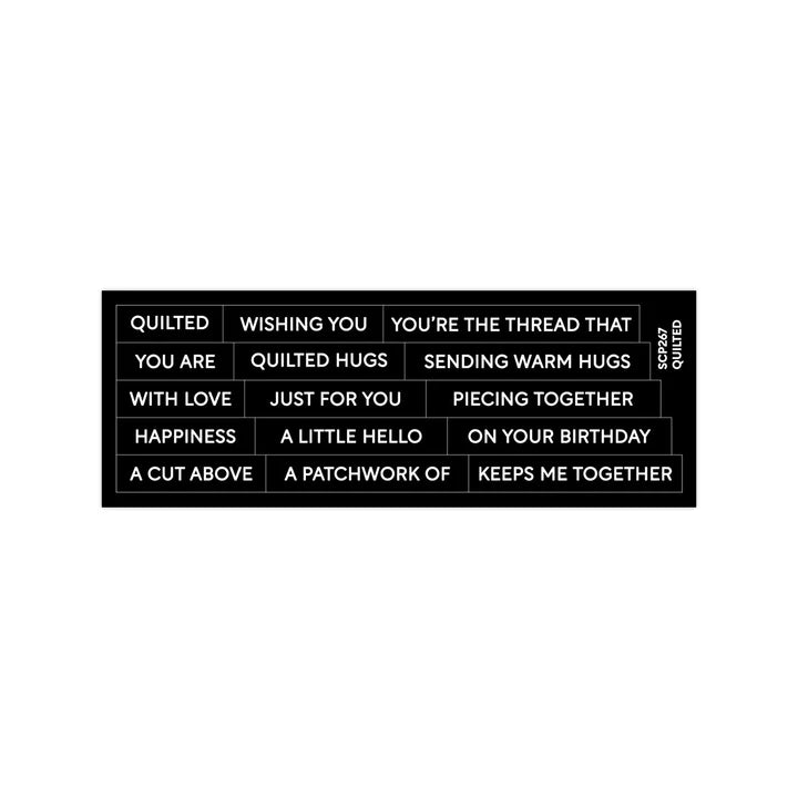 Waffle Flower SCP267 Subsentiments Quilted Diecut Sentiment Strips