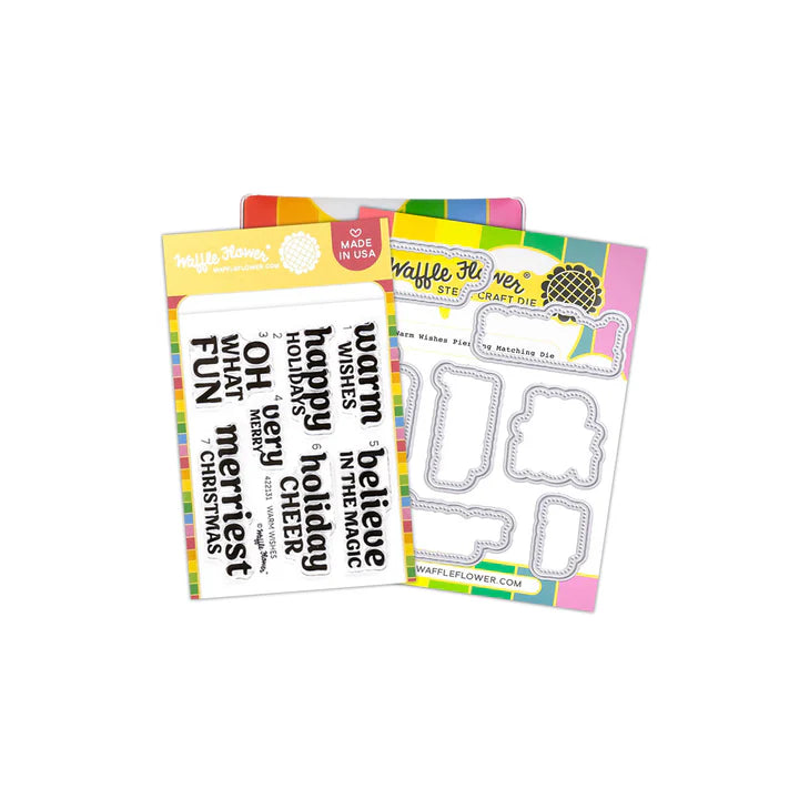 Waffle Flower WFC2131 Warm Wishes Sentiments Stamp and Die Combo