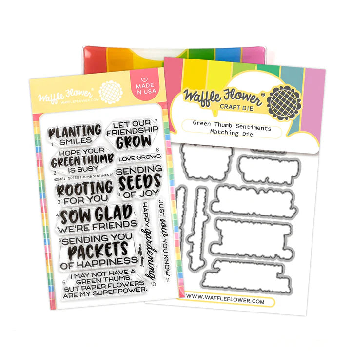 Green Thumb Sentiments Stamp and Die Combo