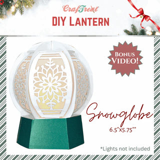 DIY Snowglobe Christmas Paper Lantern Craft Kit – CrafTreat | 6.5" x 5.75" | Holiday paper craft with snowflake design and pedestal base