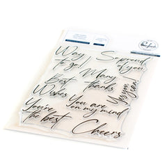 Modern Script Sentiments Stamp