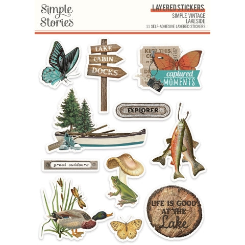 Simple Vintage Lakeside Layered Stickers