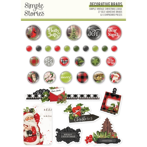 Simple Vintage Christmas Lodge Decorative Brads