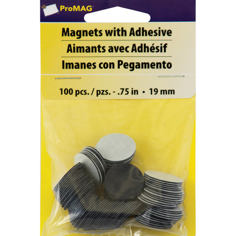 ProMag Round Magnets W/Adhesive