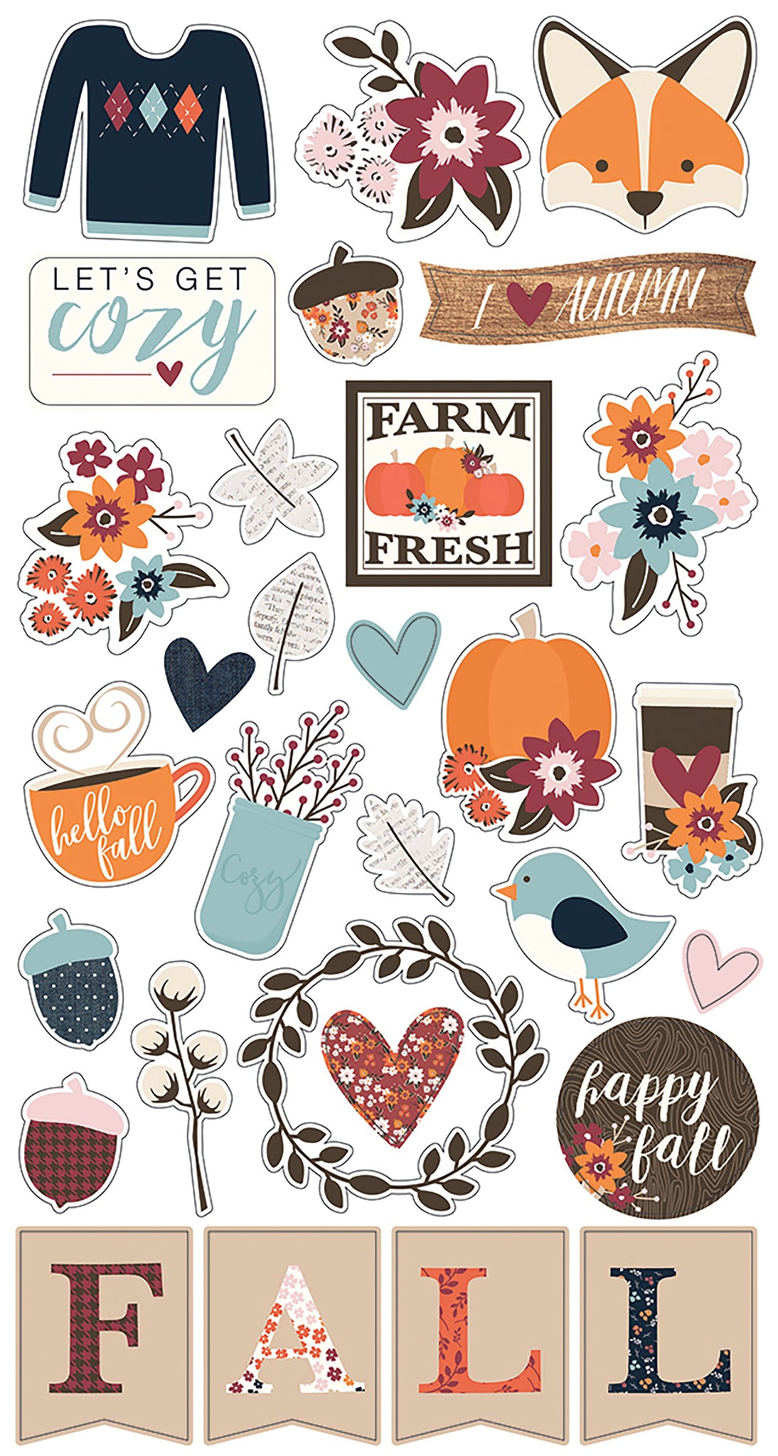 Forever Fall Chipboard Stickers