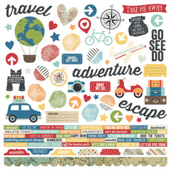 Travel Notes Cardstock Stickers