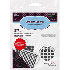 3D Foam Squares, Mix, Black