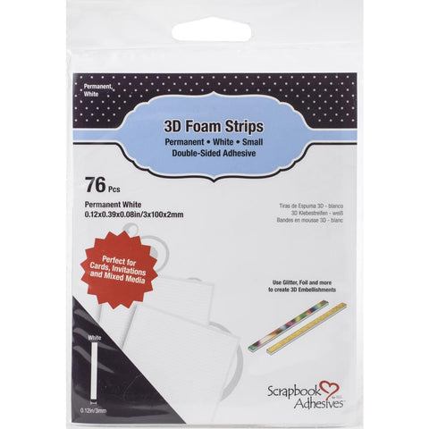 3D Foam Strips, Small, White