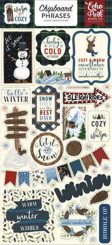 Warm & Cozy Chipboard Phrases