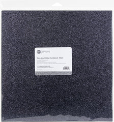 Black Non-Shed Glitter Cardstock, 12x12, single sheet