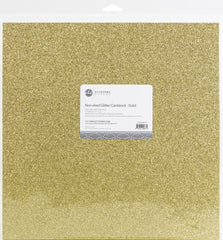 Gold Non-Shed Glitter Cardstock, 12x12, Pack of 10 Sheets