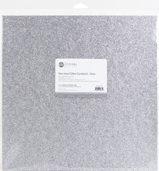 Silver Non-Shed Glitter Cardstock, 12x12, Single Sheet