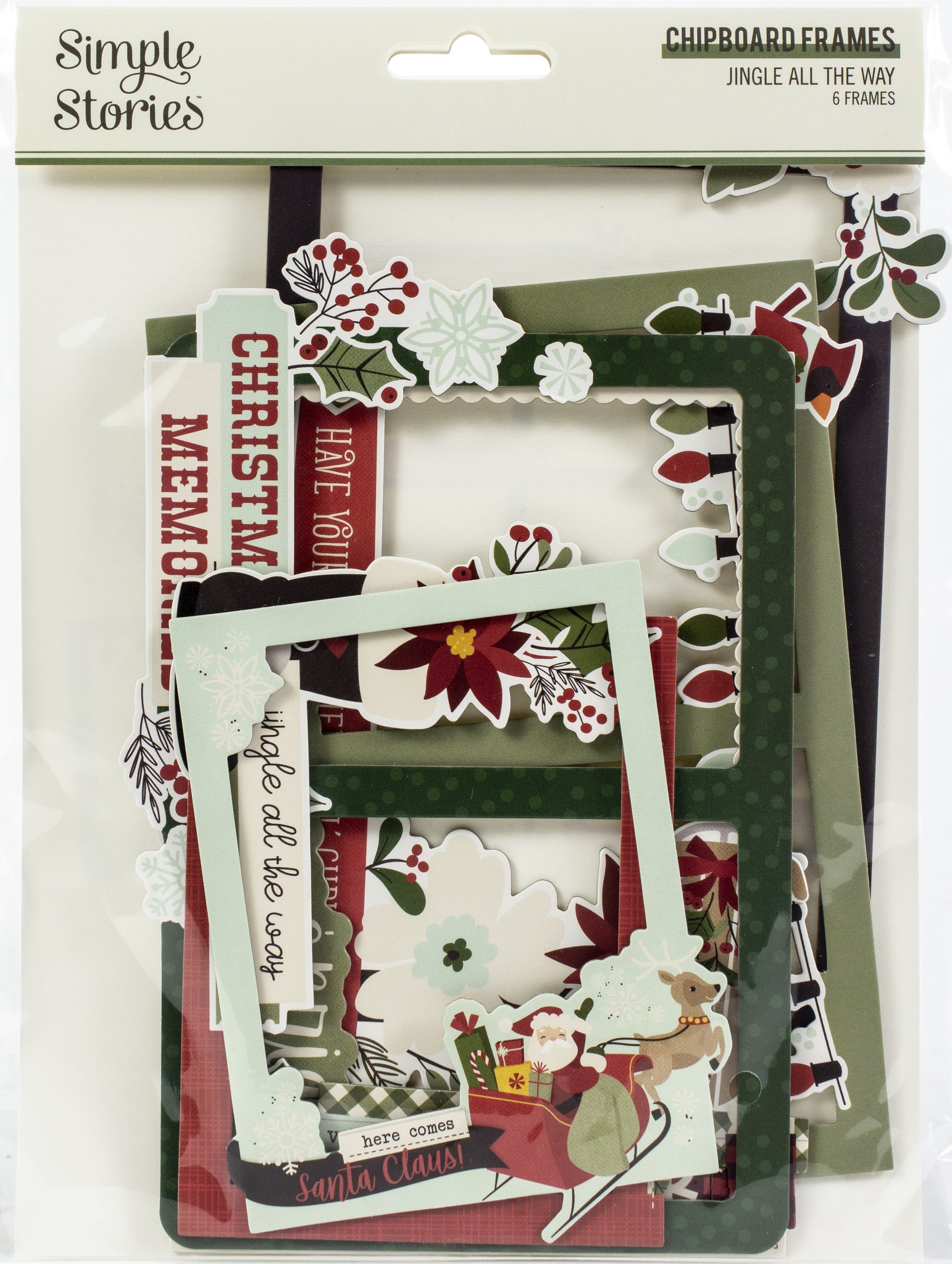 Jingle All The Way Layered Chipboard Frames Die-Cuts