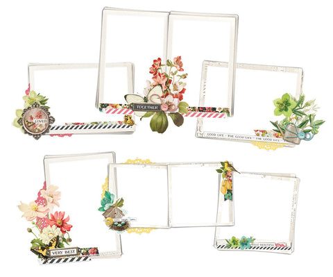 Simple Vintage Cottage Fields Chipboard Frames
