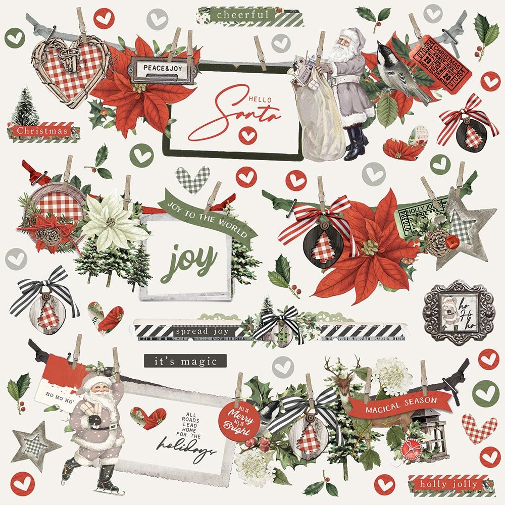 Simple Vintage Rustic Christmas - Banners Cardstock Stickers