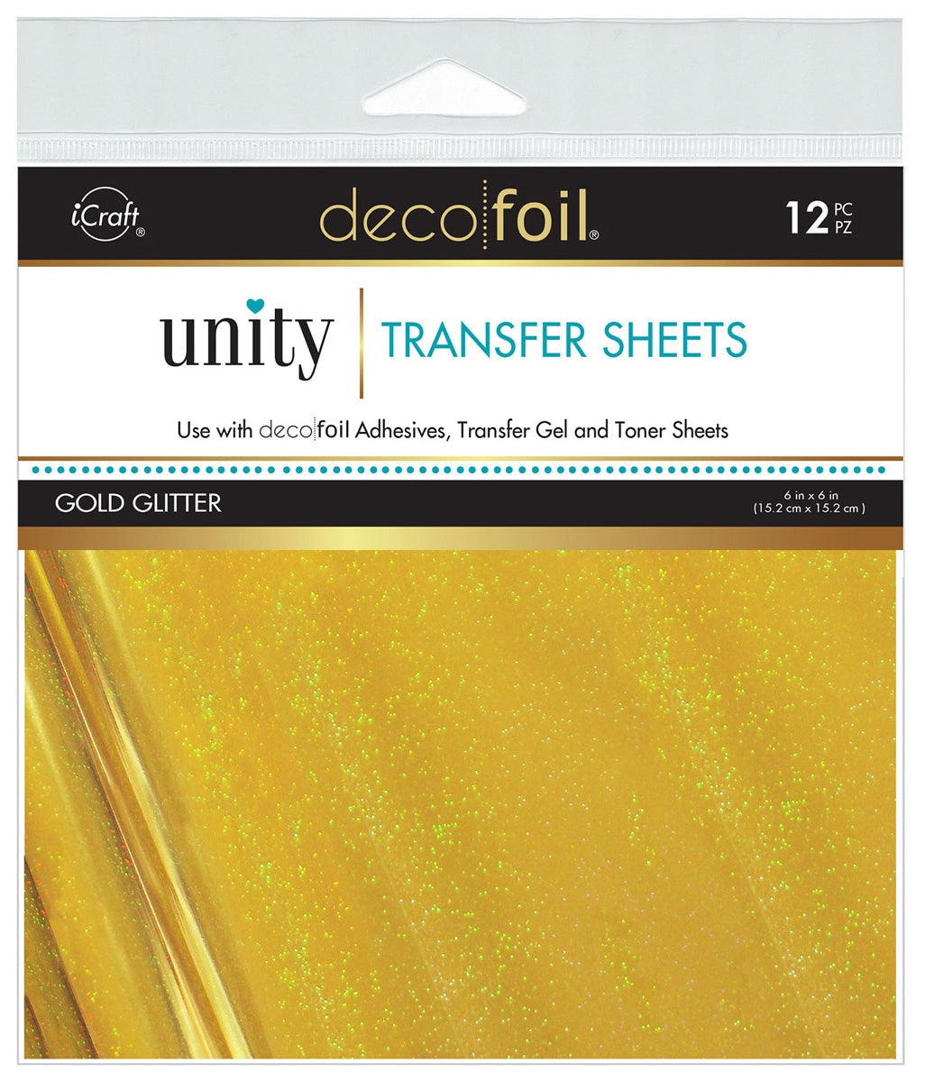 Gold Glitter Deco Foil Transfer Sheets By Unity