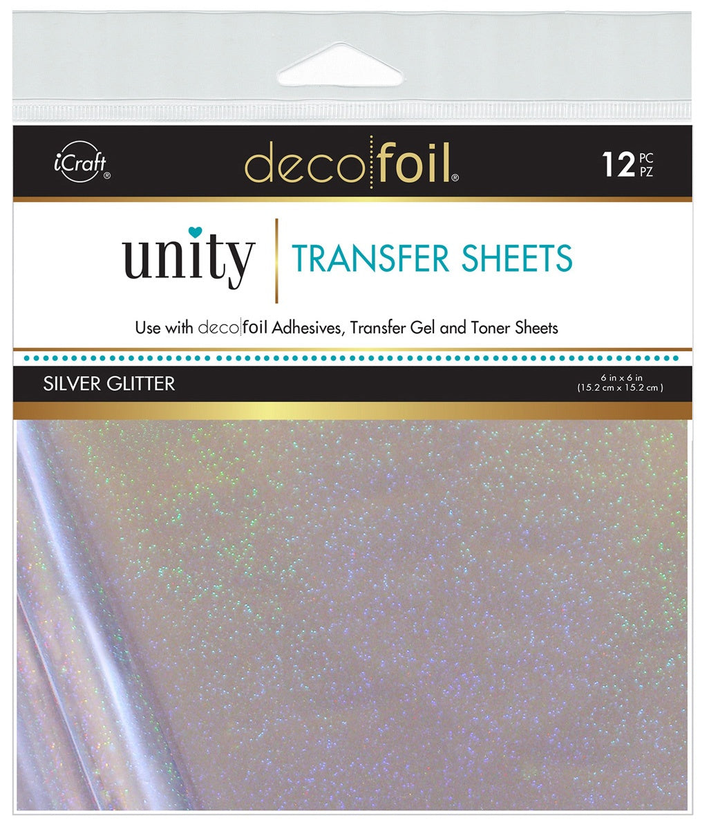 Silver Glitter Deco Foil Transfer Sheets By Unity