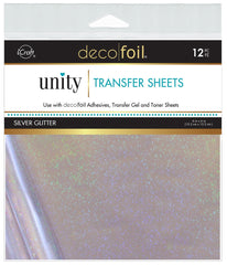 Silver Glitter Deco Foil Transfer Sheets By Unity