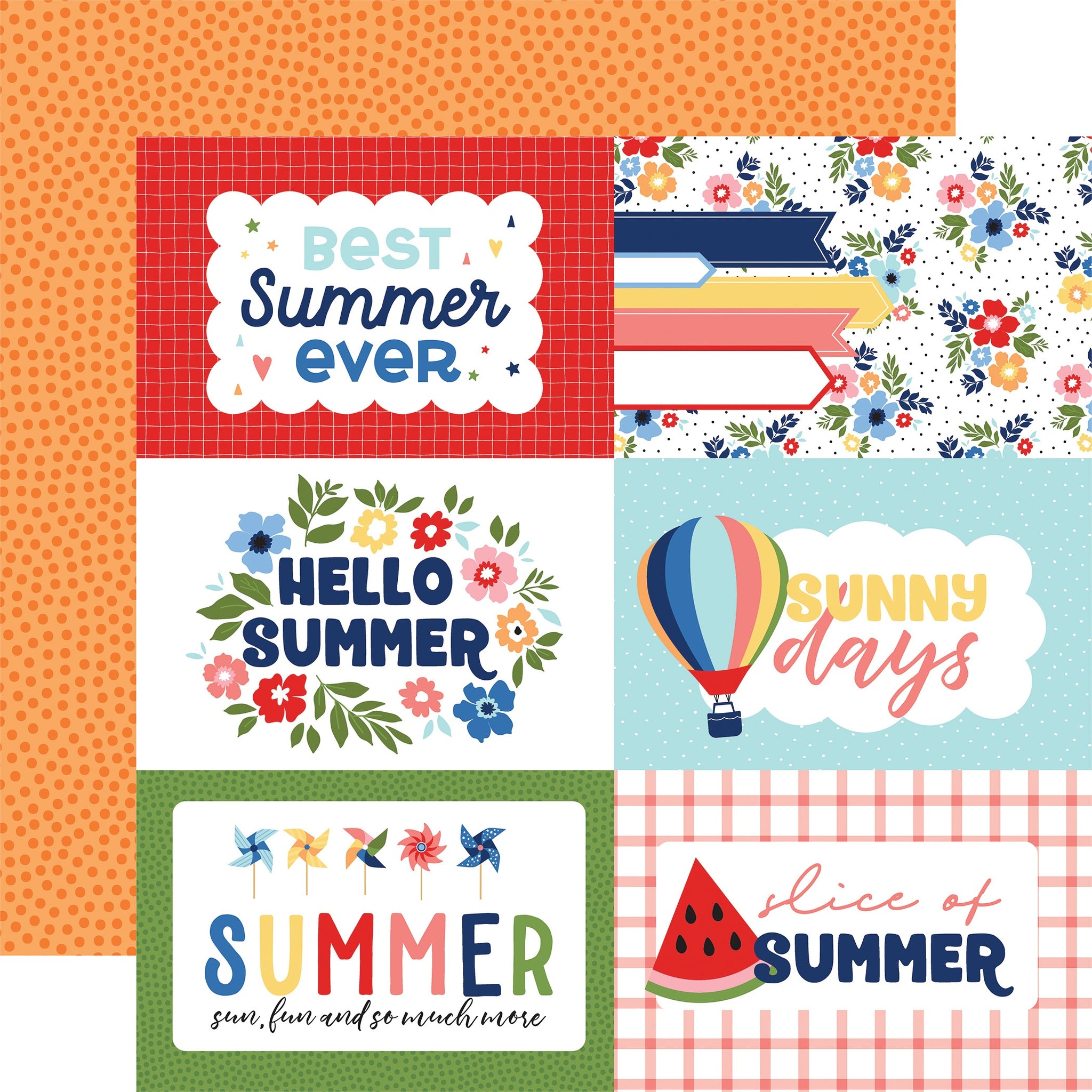 My Favorite Summer 6"x4" Journaling Cards 12x12 Patterned Paper