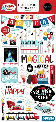 Believe In Magic Chipboard Phrases