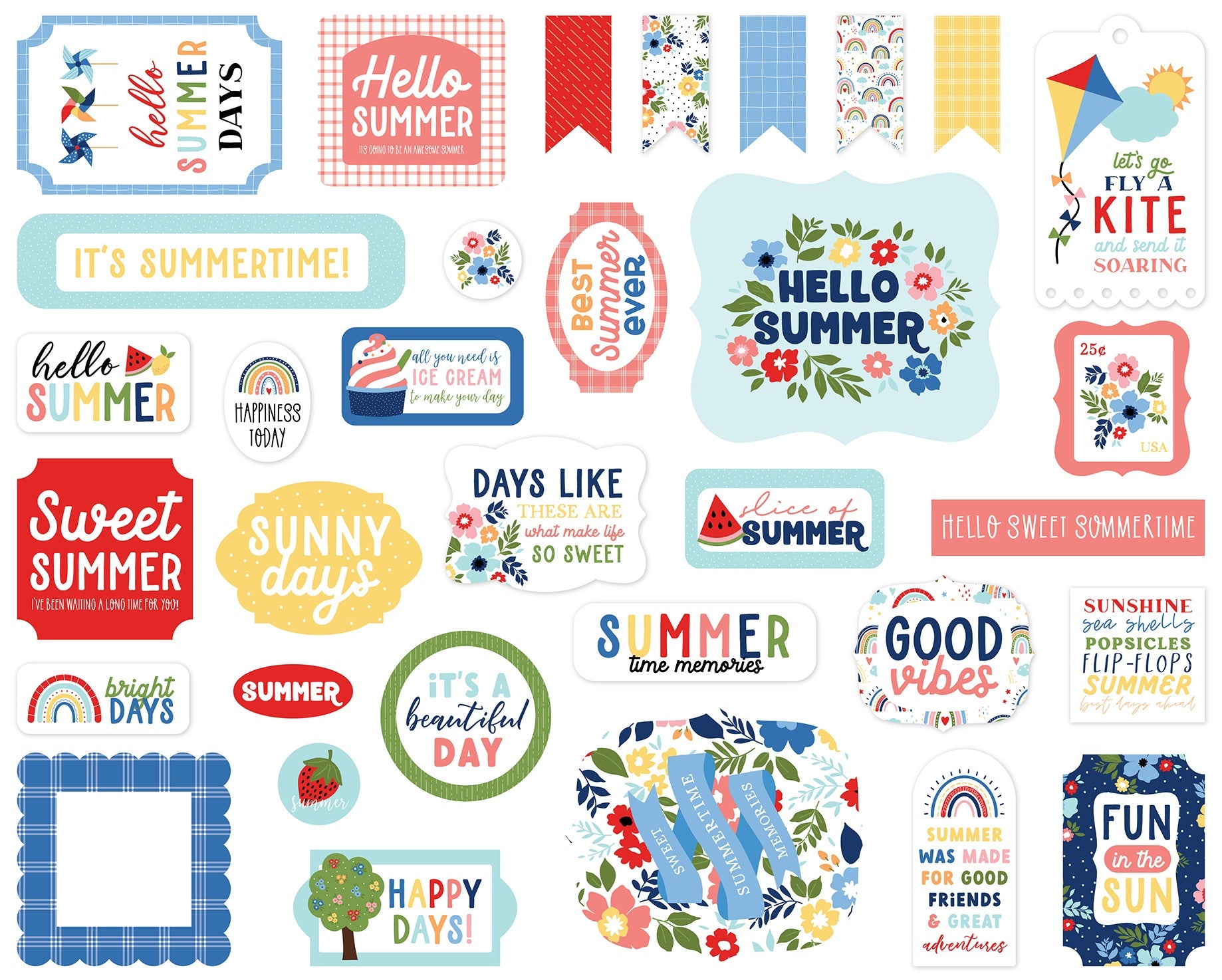 My Favorite Summer Icons Cardstock Ephemera